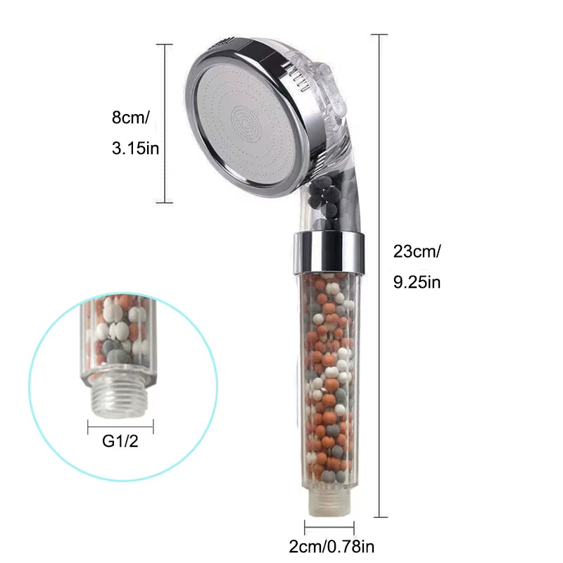 3 Modes SPA Shower Head High Pressure Saving Water Shower Filter Massage Shower Head Hook Hose Bathroom Innovative Accessories